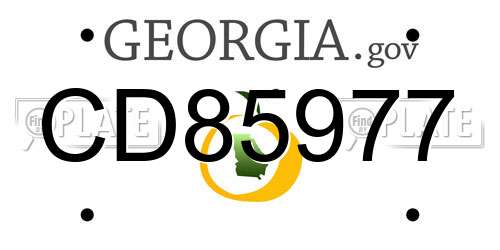 CD85977 Georgia License Plate
