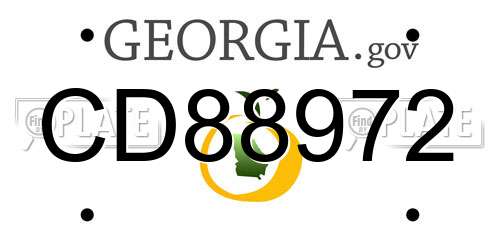 CD88972 Georgia License Plate