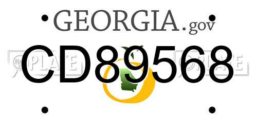 CD89568 Georgia License Plate