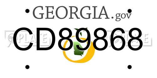 CD89868 Georgia License Plate