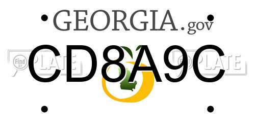 CD8A9C Georgia License Plate