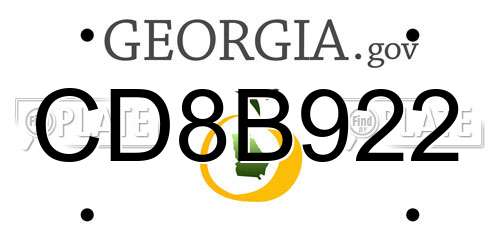 CD8B922 Georgia License Plate