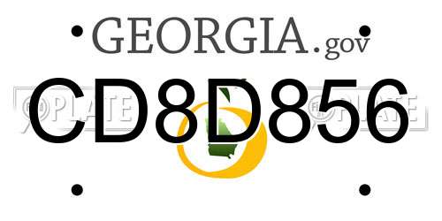 CD8D856 Georgia License Plate