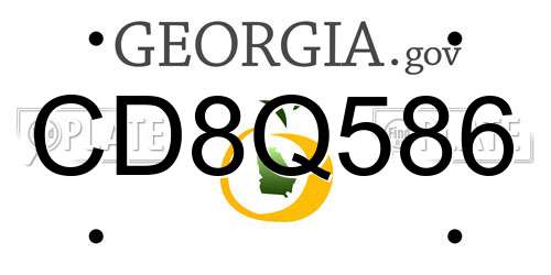 CD8Q586 Georgia License Plate