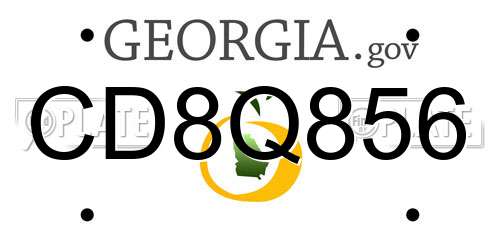 CD8Q856 Georgia License Plate