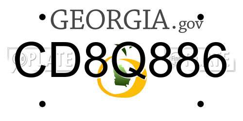 CD8Q886 Georgia License Plate