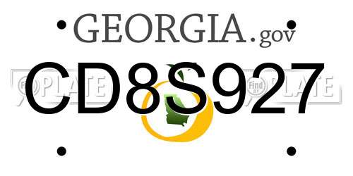 CD8S927 Georgia License Plate