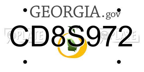 CD8S972 Georgia License Plate