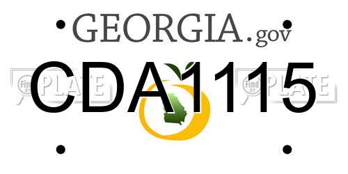 CDA1115 Georgia License Plate