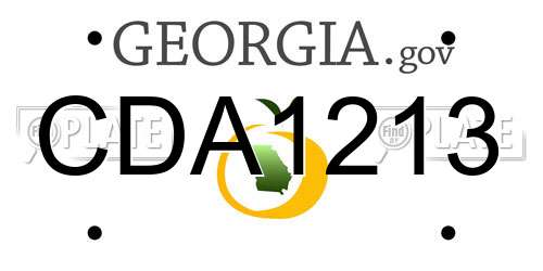CDA1213 Georgia License Plate