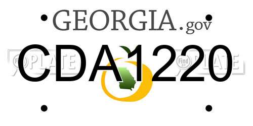 CDA1220 Georgia License Plate
