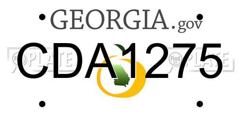 CDA1275 Georgia License Plate