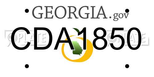 CDA1850 Georgia License Plate