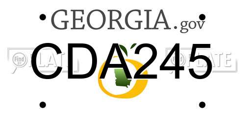 CDA245 Georgia License Plate
