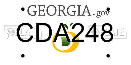 CDA248 Georgia License Plate
