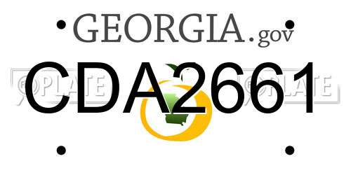 CDA2661 Georgia License Plate