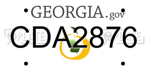CDA2876 Georgia License Plate