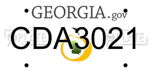 CDA3021 Georgia License Plate