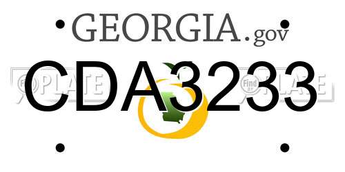 CDA3233 Georgia License Plate