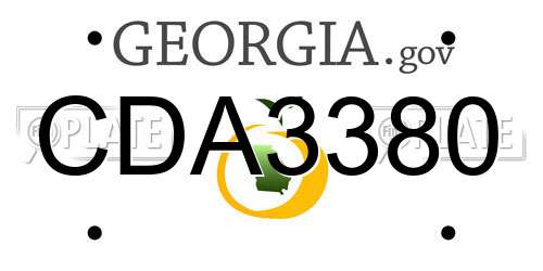 CDA3380 Georgia License Plate
