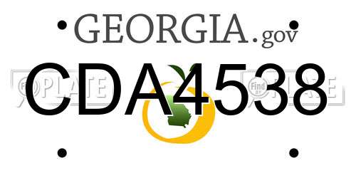 CDA4538 Georgia License Plate