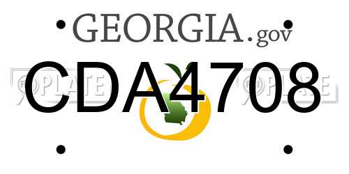 CDA4708 Georgia License Plate