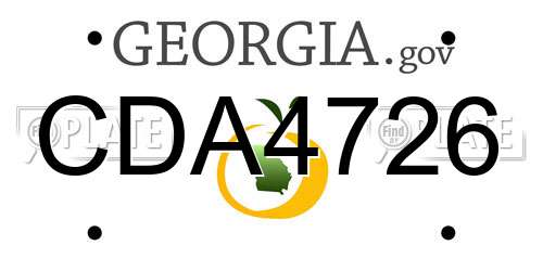 CDA4726 Georgia License Plate