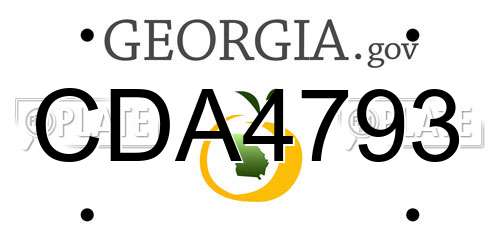 CDA4793 Georgia License Plate