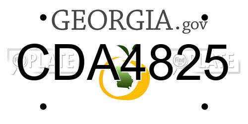 CDA4825 Georgia License Plate