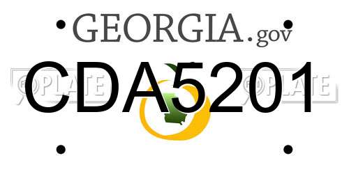 CDA5201 Georgia License Plate