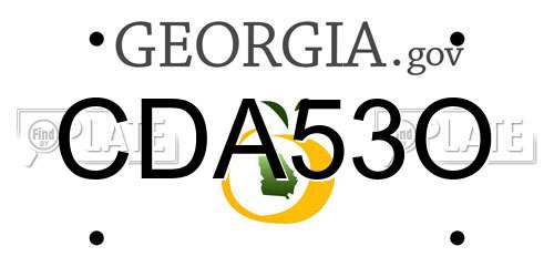 CDA53O Georgia License Plate