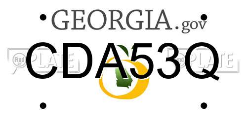 CDA53Q Georgia License Plate