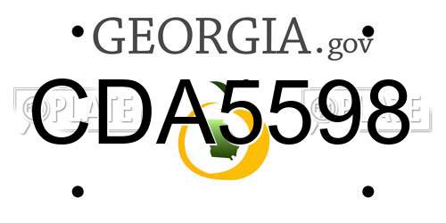 CDA5598 Georgia License Plate