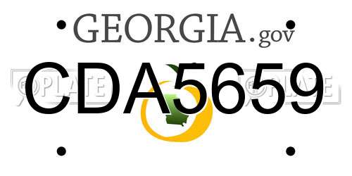 CDA5659 Georgia License Plate