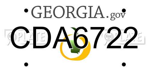 CDA6722 Georgia License Plate