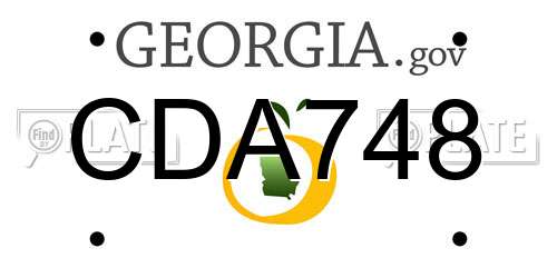 CDA748 Georgia License Plate