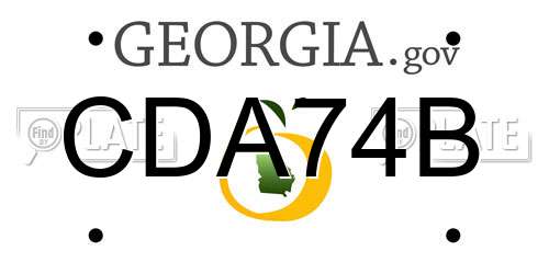 CDA74B Georgia License Plate