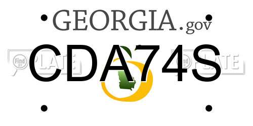 CDA74S Georgia License Plate