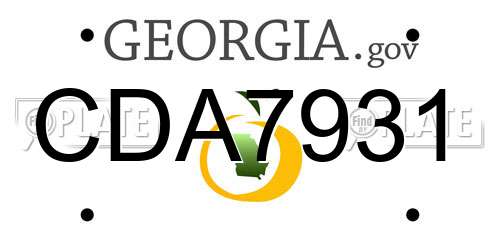 CDA7931 Georgia License Plate