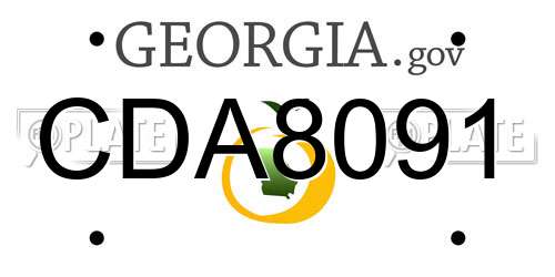 CDA8091 Georgia License Plate