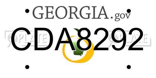 CDA8292 Georgia License Plate
