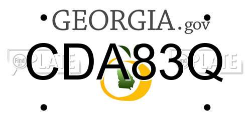 CDA83Q Georgia License Plate