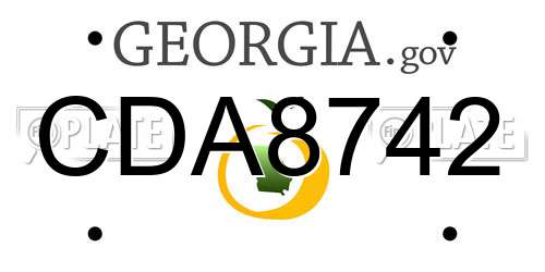CDA8742 Georgia License Plate