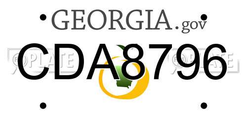 CDA8796 Georgia License Plate
