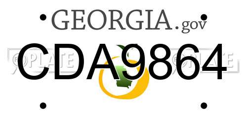 CDA9864 Georgia License Plate