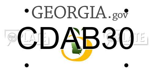 CDAB30 Georgia License Plate