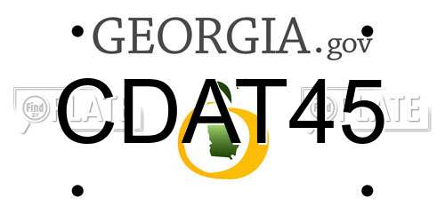 CDAT45 Georgia License Plate