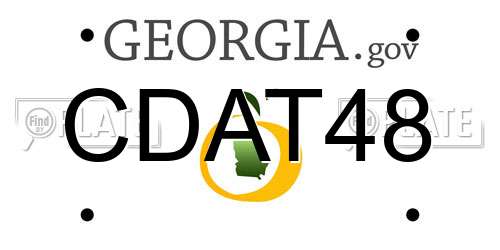 CDAT48 Georgia License Plate