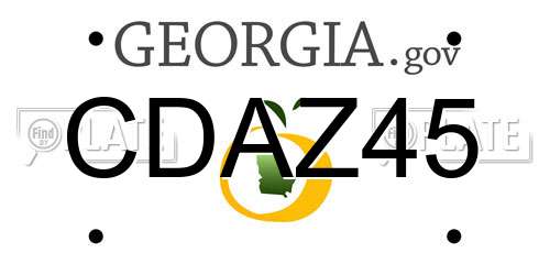 CDAZ45 Georgia License Plate