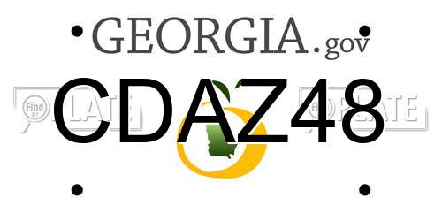 CDAZ48 Georgia License Plate